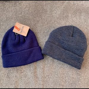 Two, blue Men’s knit hats